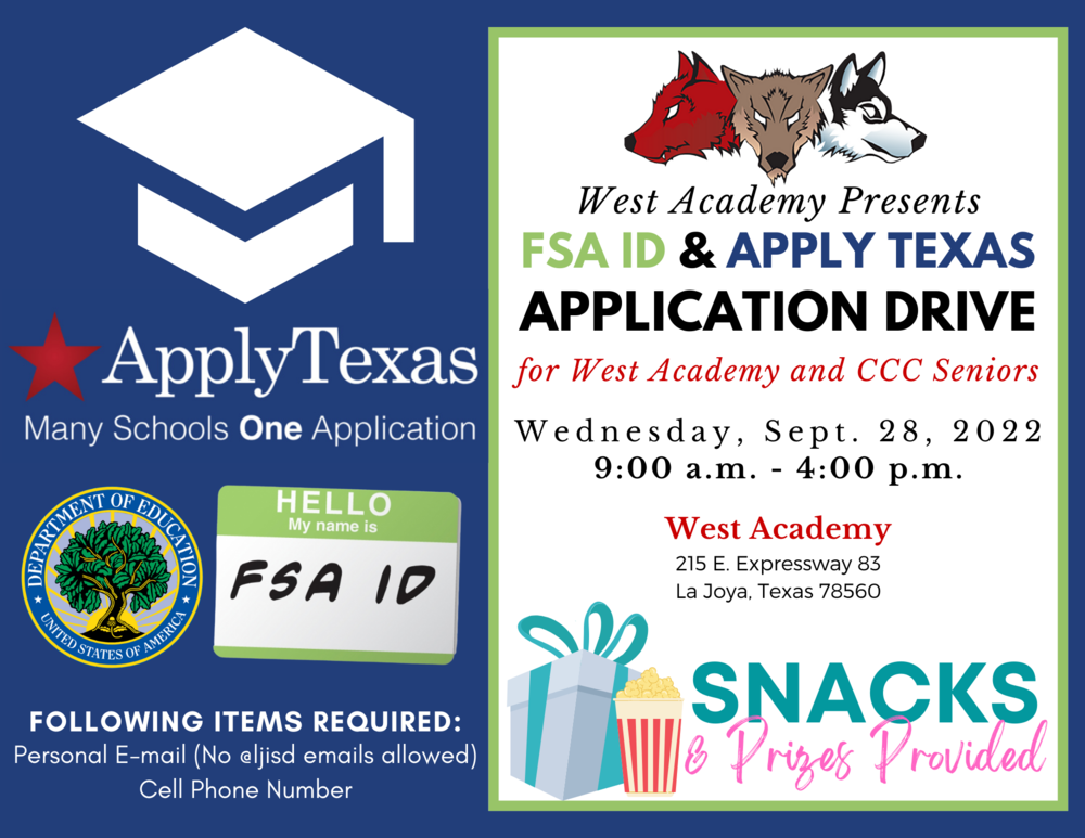 FSA ID & Apply Texas Drive | La Joya College And Career Center