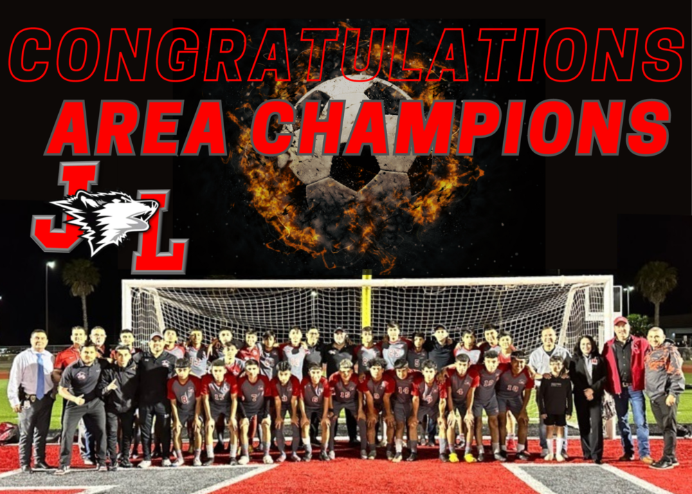 Congrats Area Champions- picture of boys soccer team