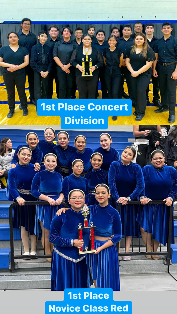 Congratulations to the Palmview High School Winterguard and Concert Percussion for their performances at the TECA Regional contest at Valley View HS. Both groups placed 1st in their class.  We are very proud of their commitment to excellence regardless of the outcome. They have a long season ahead of them and we wish them continued success!  Thank you to their directors; Mr. Adrian Cuellar, Diego Hernández Vargas, Annie Hernandez for all that you do!  Go Lobos!!!