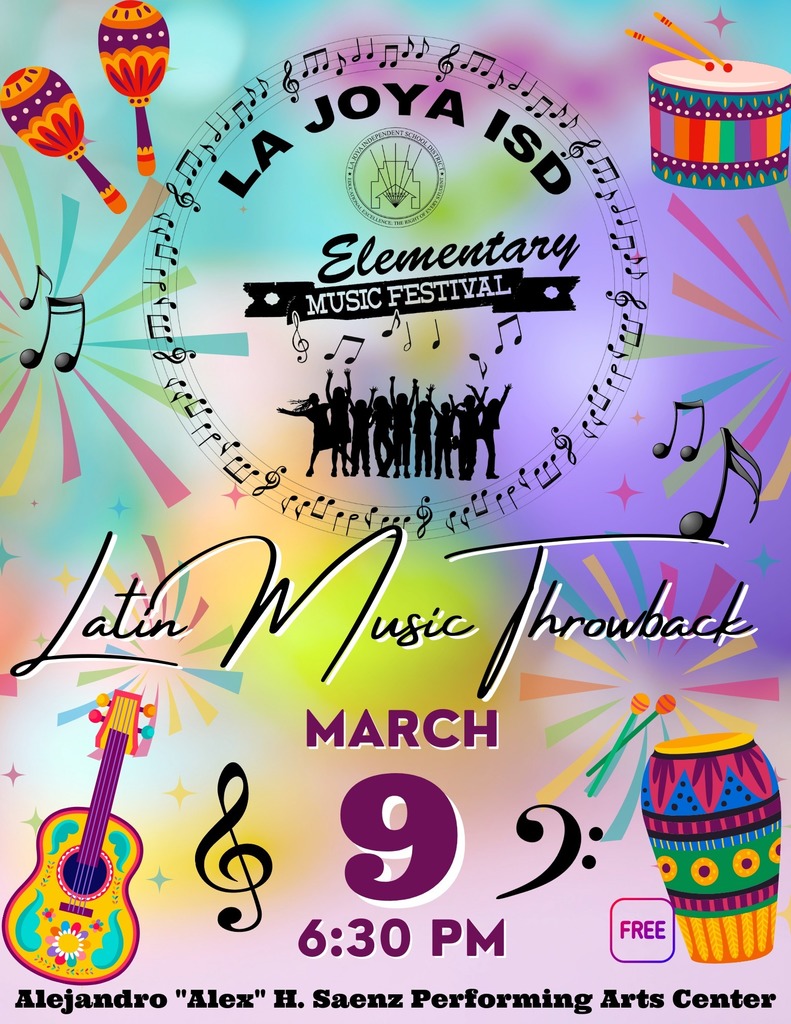 Join us for our 2023 Elementary Music Festival featuring 245 4th and 5th graders representing La Joya ISD's 22 elementary campuses. This year we are having a Latin Music Throwback. Don't miss out! #LJISDTraditionOfExcellence
