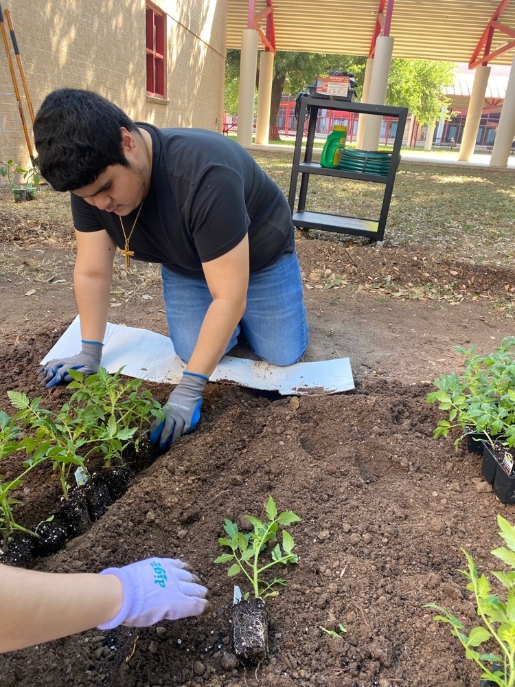 CARE Academy students planting their garden!