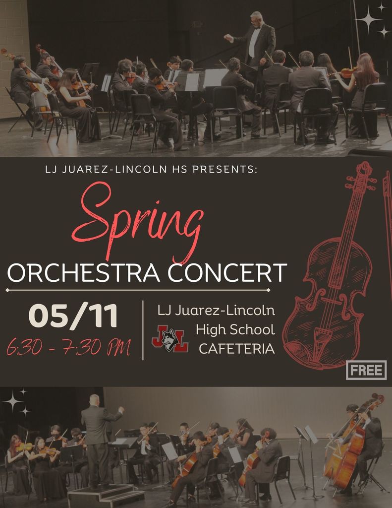 JLHS Presents Spring Orchestra Concert, 5/11 6:30pm, JLHS Cafeteria, Free