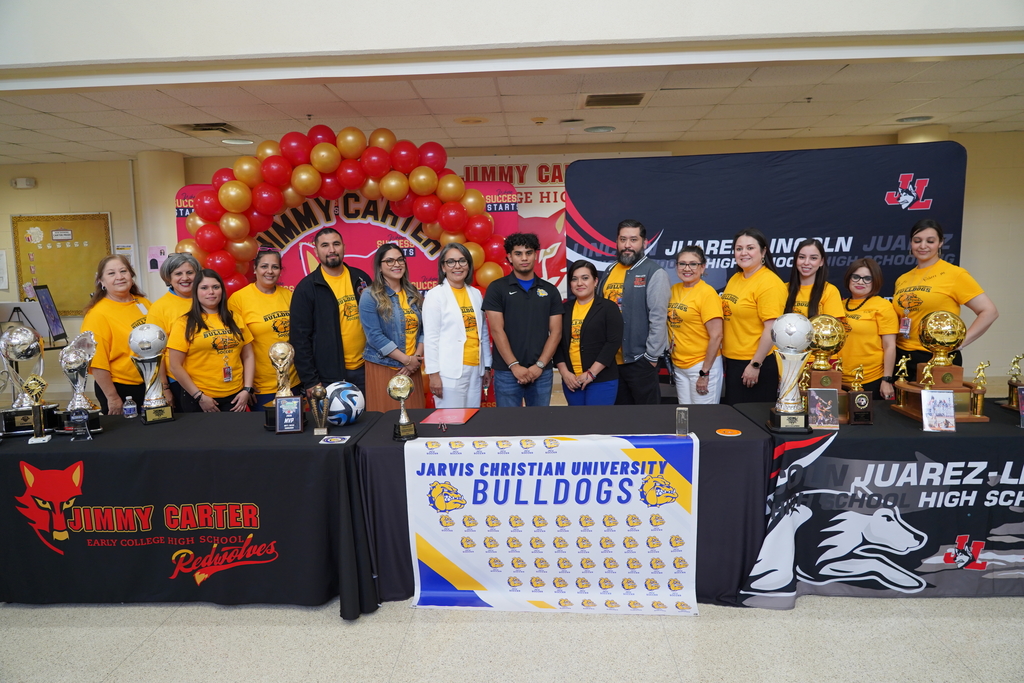 🎉📝 Signing Day is here at La Joya ISD! Let's all celebrate Robert Morales as he officially signs with Jarvis Christian University in Hawkins, TX for soccer. Best of luck, Robert! 🥳⚽️ #LJISDTraditionOfExcellence
