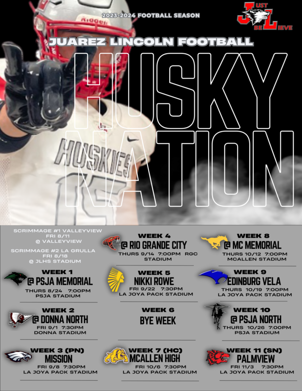 Husky Football Schedule La Joya Juarez Lincoln High School